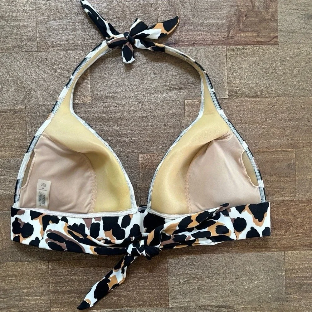 Victorias Secret Push-up Bikini Leopard Print Top Medium - Picture 5 of 8